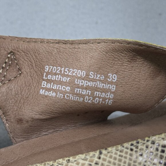 Womens Dansko Sandals Jacinda Taupe Snake Print Platform Wedge Sz US 9 EUR 39 - Picture 9 of 12